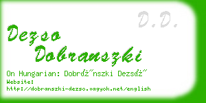 dezso dobranszki business card